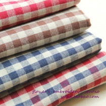 Japanese first dyed lattice color textured cotton numb mayflower color plaid A set of 4 specifications