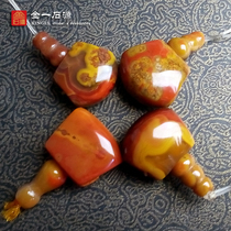 Natural Xuanhua Shanggu Warring States Red Agate tee Tibetan fan-shaped Buddha head Star Moon King Kong Bodhi Buddha Beads accessories