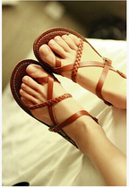 2022 Summer new flat bottom sandals womens flat heel Roman Korean version Boomers Toe Bohemian Fashion Women Shoes