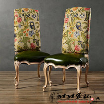 Spot Retro Make Old Solid Wood Dining Chair American Countryside Casual Computer Chair Hotel Restaurant Furniture High Back Chair