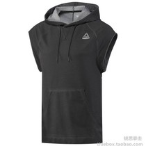 (shipped in US) original reebok boxing training half sleeve with cap sweatshirt black male