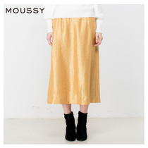 MOUSSY new simple solid color medium LONG SKIRT RETRO skirt bottoms women 010BST30-0220