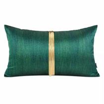 Modern model room sofa lumbar pillow soft decoration designer cushion golden tassel decoration lumbar pillow in the middle