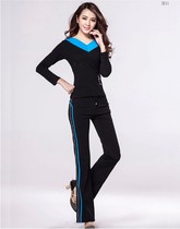 New aerobics autumn and winter dance clothes square dance clothing set Latin dance V top dancing pants