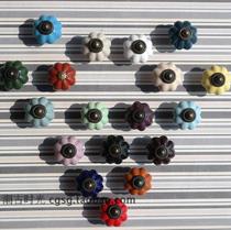 At a loss punch European cabinet wardrobe shoe cabinet door round single hole pumpkin head ceramic handle 18 optional