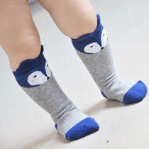  Full 35 cute contrast fox three-dimensional ear mid-tube socks mens and womens childrens comfortable cotton mid-tube socks clearance