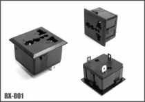 Brass AC Embedded three-foot power socket Three-hole card case enclosure Black white Three-plug