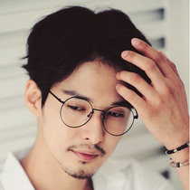 Literature and Young Mens and Mens Day Glasses Han Edition Fashion Brief Metal Round Frame of Spectacle Lenses without degree