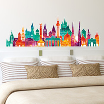 Shanghai Street View London City Silhouette Wall Sticker Beijing Shenzhen New York Paris Sticker Glass Waist Line Frosted Anti-collision