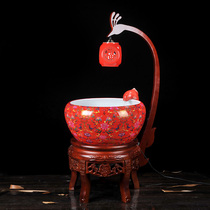Jingdezhen ceramic high-grade fish tank flowing water ornaments China red home move office gift ornaments