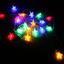 Multicolored stars string lights Childrens tent decorative battery lights Flashing LED string lights Six One gift Christmas lights