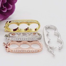 925 silver buckle sub pearl necklace clip buckle double row buckle sub three-row fixed mezzanine diy sweater chain separating buckle