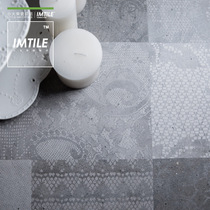 Small matches Retro lace water mill tile background wall Living room balcony Kitchen bathroom cement brick tile floor tile
