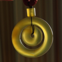 Water jade ice natural agate safe buckle pendant mother and son concentric ring necklace Jade sweater chain Real