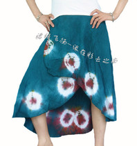 Bai nationality tie-dye skirt ethnic style cotton silk wrap skirt 2 pieces 90 yuan clearance