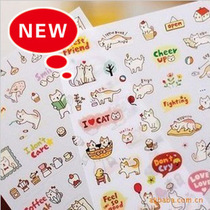 Korea SSBA cute cat diary decoration sticker transparent Sticker Set 6