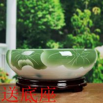 Jingdezhen ceramic fish tank Shallow goldfish tank Wanlian tank Hand-painted lotus tank Turtle porcelain fish tank
