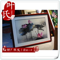 Hunan Xiangembroidery Living Room Decoration Painting High-end Boutique Ho Flowers Tuxiang Embroidered Boutique Mall Special Cabinet Sync