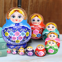 Yakrous hand painted business gift birthday gift basswood brand Russian set doll 10 layer 1084