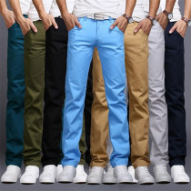 men casual pants slim khaki pants men straight trousers