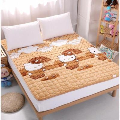 Flannel Bed Bedding Coral Fluff Hair Mattresses Plush Cushion Thickened Winter Plus Suede Warm Non-slip Full Cotton Cushion Quilt