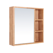 Style Nordic minimalist day-style log 100 hitch solid wood rubber wood bathroom mirror cabinet locker