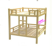 Special price log double-layer six-person bed kindergarten solid wood Zhangzi pine wood bed children with wooden lunch break bunk bed up and down