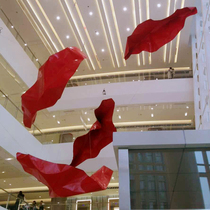 Shopping mall Christmas New Year Meichen decoration hanging abstract red leaves red lips auspicious cloud sculpture installation angels lips red