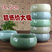 Large tea wash Longquan Celadon ceramic Kung Fu tea road Tea set Six Junzi spare parts Cup washing basin Washing pen washing
