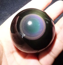 Water jade ice spirit natural obsidian ball ornaments rainbow eye obsidian crystal ball play fitness ball