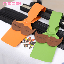  Na Cai Korean version of the fashion luggage check-in card label mustache travel card Student card bag card Aircraft boarding pass