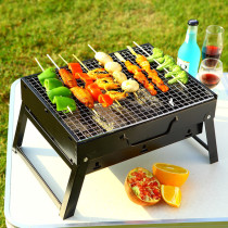 Grill home barbecue charcoal 3 people-5 people Outdoor full set of portable padded folding barbecue shelf tools