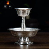 Nepal sterling silver tribute wine cup Buddhist supplies boutique handmade carved eight auspicious Cup for glass large