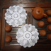 I love my home handmade crochet hook cotton lace hollow woven insulation coaster table mat white beige