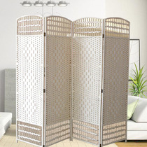 Simple modern screen partition Chinese rattan straw folding kindergarten children solid wood bedroom small mobile porch