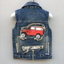 Childrens denim vest 1 thin model 2 Spring and Autumn New 3 boys and girls car vest 4 years old baby single layer baby