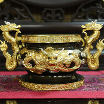 Taiwan gilded pure copper incense burner home for Buddha antique sandalwood incense burner tea ceremony room Zhao Cai town house incense burner incense sticks