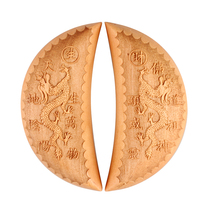 Juyuan Pavilion Feng Shui Double dragon peach wood Crescent Holy Grail decoration Gua cup Wood carving Gua Cup Holy Gua Gong Cup Buddhist supplies