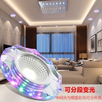 Dimmable colorful LED downlight 6 7 5 8 cm hole 3W spot light Crystal background wall ceiling corridor aisle light