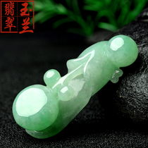 Jade Blue Emerald Jade Ruyi Pendant Yang Green A Goods Emerald Jade Orchid Pendant Jade Pendant Female Jade jade Certificate