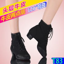 Jazz Modern Water Soldier Dance Shoes Canvas Black Two-point Bottom Teacher Shoes High Bunch Female Spring Summer Season Children Latin Dance Shoes