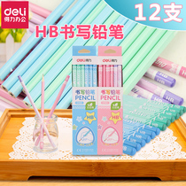 Deli s900 log pencil 12-pack pencil Student pencil HB triangle pencil Childrens pencil