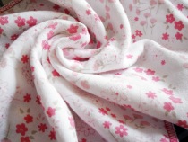 Day single gauze pastoral style printed gauze double towel face towel-cherry blossoms