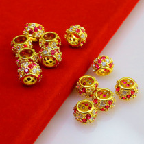 Gold necklace pendant men and women transfer Beads pendant big empty G18K gold jewelry accessories pure gold string bracelet