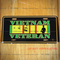 Imported US license plates US Vietnam War Remembering Vietnam War Service Medal Huey Helicopter Big Soldier Cut