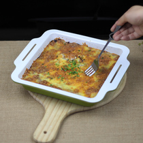 Deli Heavy Steel 8 inch ceramic coated square pan water bath tub cheese baked rice pizza Biscuits baking pan