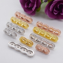 DIY first jewelry accessories beaded material 24k gold gold micro-inlay full drill multi-row bracelet spacer drill bead ring does not fade