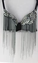 DS special metal square chain bra bikini modern performance costume stage