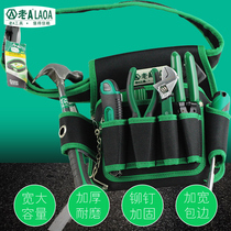 Old A Multifunction Kit Tool Hanging Bag Electrician Bag Maintenance Tool Pocket Waist Belt Oxford Cloth Waist Hanging Bag