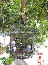 Red Wood Black Sandalwood Mulliga Wood Painting Brow Cage Bamboo hand engraving Eight Gothic Embroidered Eye Synod Round Bird Cage Big